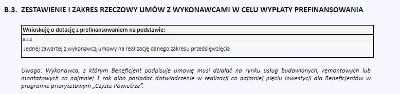 wniosek o prefinansowanie