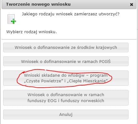 wniosek o prefinansowanie